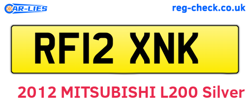 RF12XNK are the vehicle registration plates.