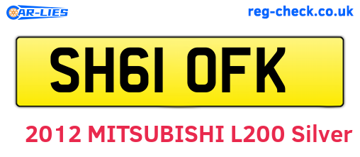 SH61OFK are the vehicle registration plates.