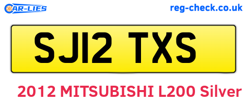 SJ12TXS are the vehicle registration plates.
