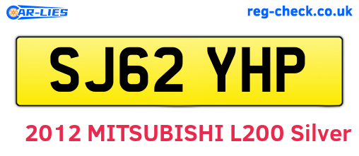 SJ62YHP are the vehicle registration plates.