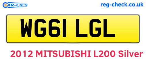 WG61LGL are the vehicle registration plates.