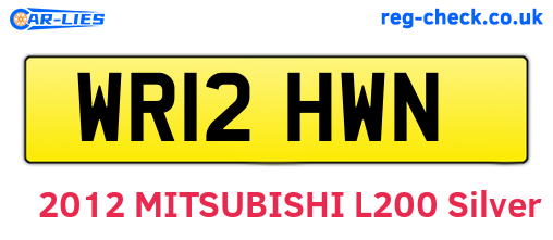 WR12HWN are the vehicle registration plates.
