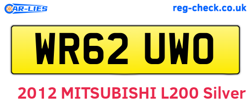 WR62UWO are the vehicle registration plates.