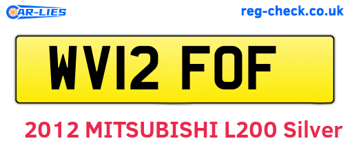 WV12FOF are the vehicle registration plates.
