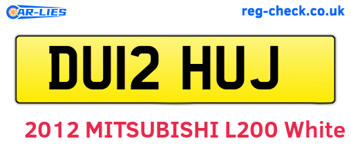 DU12HUJ are the vehicle registration plates.