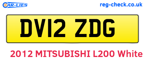 DV12ZDG are the vehicle registration plates.