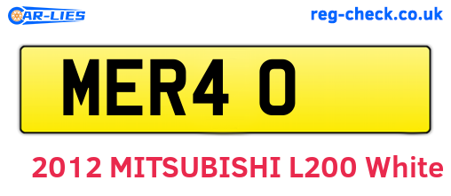 MER40 are the vehicle registration plates.