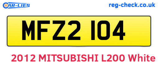 MFZ2104 are the vehicle registration plates.
