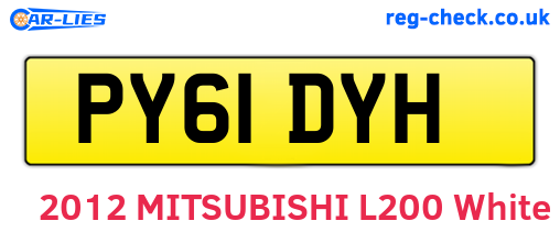 PY61DYH are the vehicle registration plates.