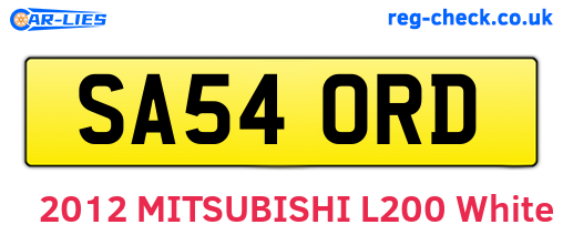 SA54ORD are the vehicle registration plates.