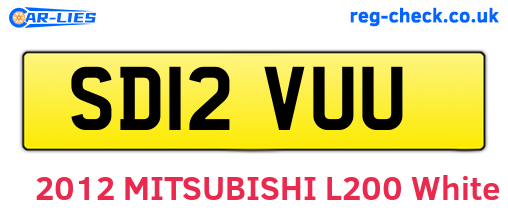 SD12VUU are the vehicle registration plates.