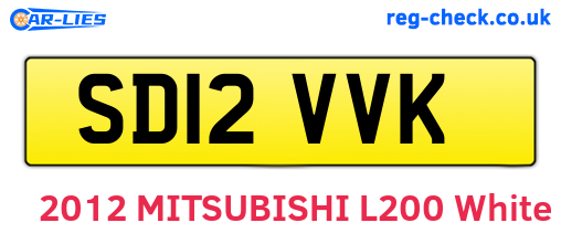 SD12VVK are the vehicle registration plates.