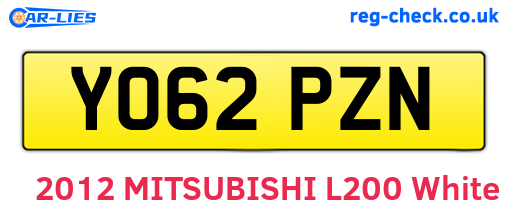 YO62PZN are the vehicle registration plates.