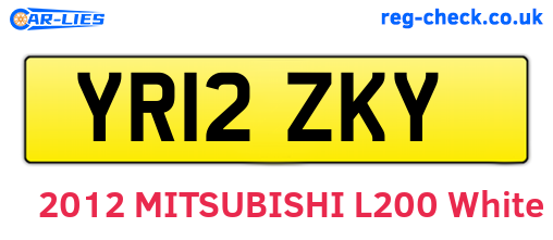 YR12ZKY are the vehicle registration plates.