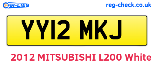 YY12MKJ are the vehicle registration plates.