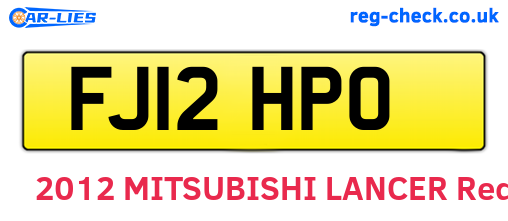 FJ12HPO are the vehicle registration plates.
