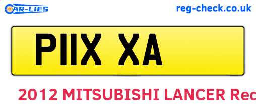 P11XXA are the vehicle registration plates.