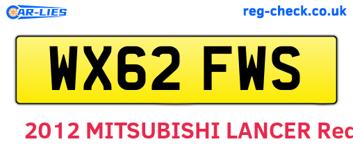 WX62FWS are the vehicle registration plates.