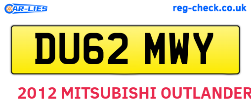 DU62MWY are the vehicle registration plates.