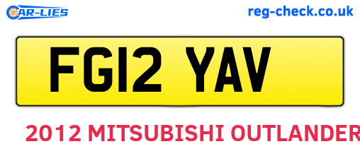 FG12YAV are the vehicle registration plates.