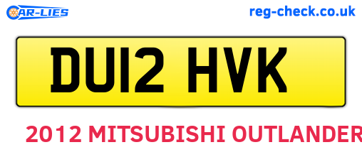 DU12HVK are the vehicle registration plates.