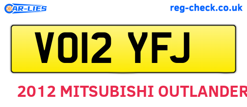 VO12YFJ are the vehicle registration plates.