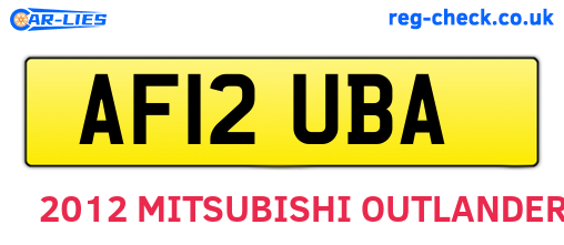 AF12UBA are the vehicle registration plates.