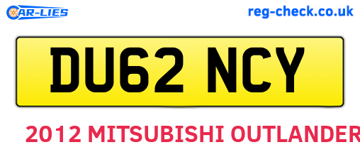 DU62NCY are the vehicle registration plates.