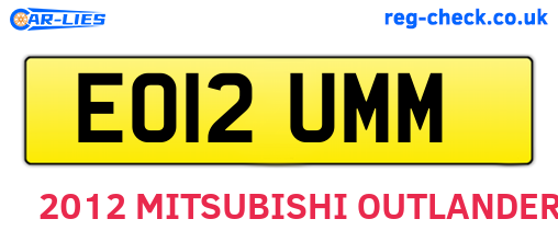 EO12UMM are the vehicle registration plates.