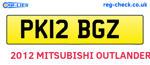 PK12BGZ are the vehicle registration plates.