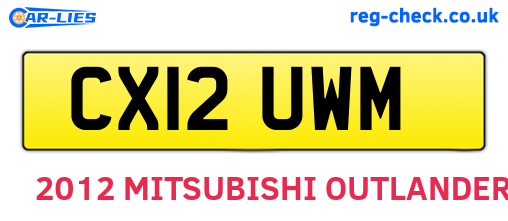 CX12UWM are the vehicle registration plates.