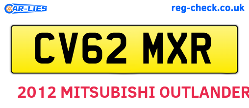 CV62MXR are the vehicle registration plates.