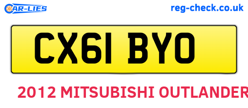 CX61BYO are the vehicle registration plates.