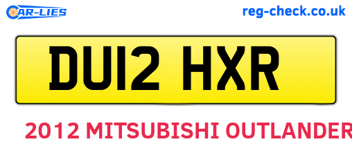 DU12HXR are the vehicle registration plates.