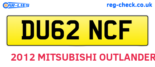 DU62NCF are the vehicle registration plates.