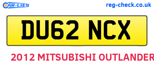 DU62NCX are the vehicle registration plates.