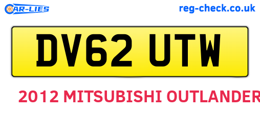 DV62UTW are the vehicle registration plates.