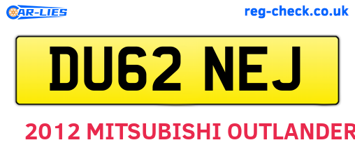 DU62NEJ are the vehicle registration plates.