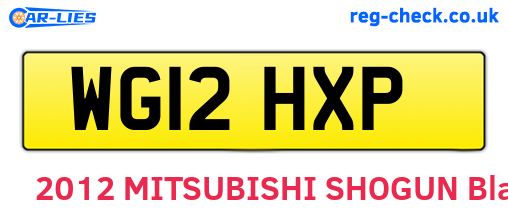 WG12HXP are the vehicle registration plates.