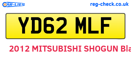 YD62MLF are the vehicle registration plates.