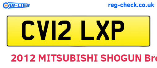 CV12LXP are the vehicle registration plates.