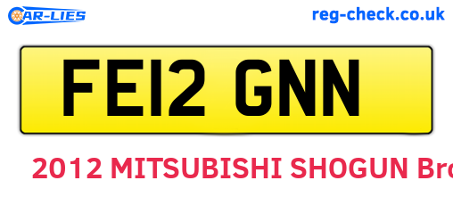FE12GNN are the vehicle registration plates.