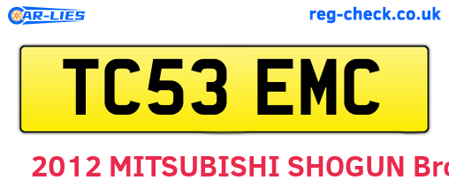 TC53EMC are the vehicle registration plates.