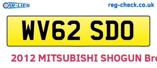 WV62SDO are the vehicle registration plates.