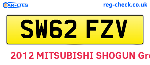 SW62FZV are the vehicle registration plates.
