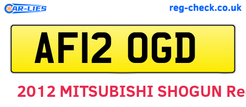 AF12OGD are the vehicle registration plates.