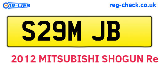 S29MJB are the vehicle registration plates.