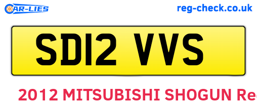 SD12VVS are the vehicle registration plates.