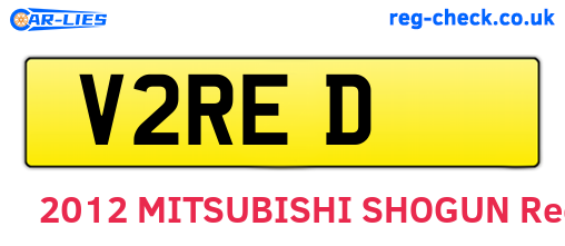 V2RED are the vehicle registration plates.