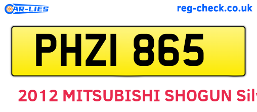 PHZ1865 are the vehicle registration plates.